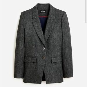 J.Crew Collection Italian Wool Herringbone Blazer Mario Bellucci Fabric Size 12